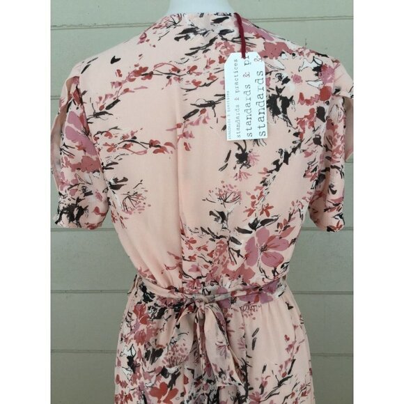 Standards & Practices Summer Floral Maxi Dress Size Medium Pink Fit and Flare - Picture 7 of 12